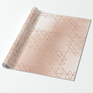 Rosa Rose Gold Metallic Gold Hexagon Geometrie Geschenkpapier