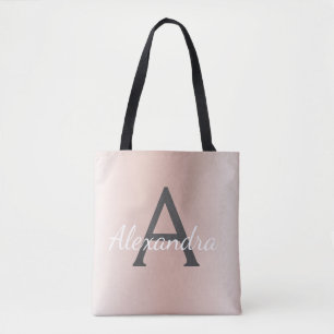 Rosa Rose Gold Metallic Monogram Book Bag