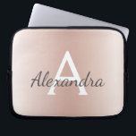Rosa Rose Gold Metallic Ombre Monogram Laptopschutzhülle<br><div class="desc">Blush Pink Rose Gold Metallic Moderne und elegante Monogram Case. Dieses Gehäuse kann auf Ihren Anfangs- und Vornamen angepasst werden und macht ein großartiges mädchenhaftes oder süßes 16 Geburtstagsgeschenk.</div>