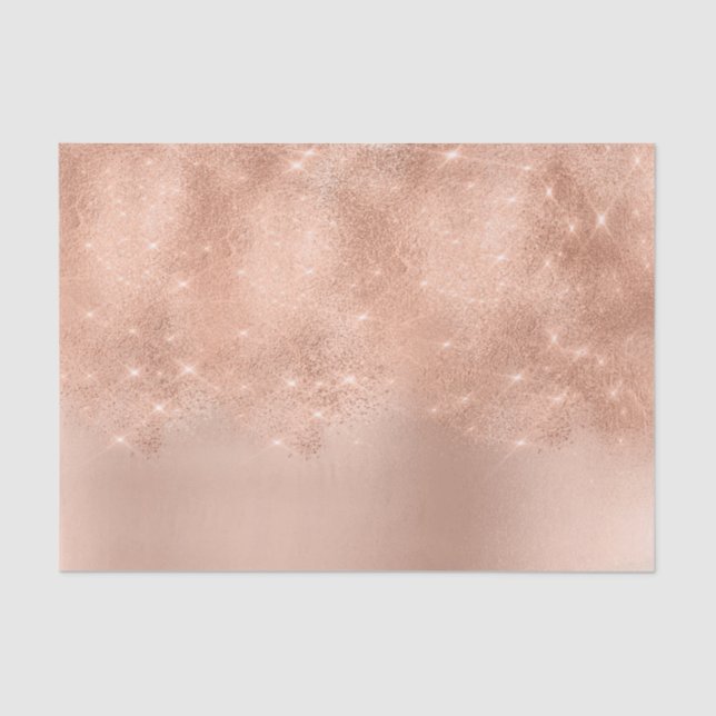 Rosa Rose Gold Metallischer Blush Powder Glitzer Seidenpapier (Vorderseite)