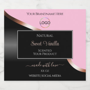 Rosa Rose Gold mit Logo-Produktkennzeichnungen Alkoholflaschenetikett