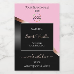 Rosa Rose Gold mit Logo-Produktkennzeichnungen Lebensmitteletikett