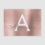 Rosa | Rose Gold Modernes Metal Monogramm Seidenpapier<br><div class="desc">Rosa Rose Gold Imitate Modernes und elegantes Geschenkpapier. Dieses Imitat Metallic Brushed Stainless Steel Metall Geschenkpapier kann so angepasst werden,  dass es Ihren Anfangs- und Vornamen für ein Geschenkpaket für eine Girl's Baby Shower,  Brautparty,  Junggeselinnen-Abschied oder Girl's Birthday Party beinhaltet.</div>