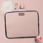 Rosa-Rose-Gold-Monogramm-Gehäuse Laptopschutzhülle<br><div class="desc">Ein eleganter,  rosa rosa rosa,  rosa Notebook mit Platz für Ihre Initialen</div>