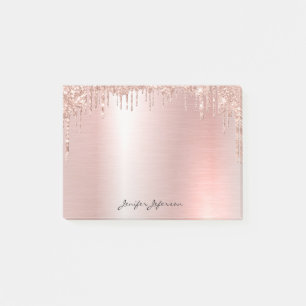 Rosa Rose Gold Name Post-it®-Notizen Post-it Klebezettel