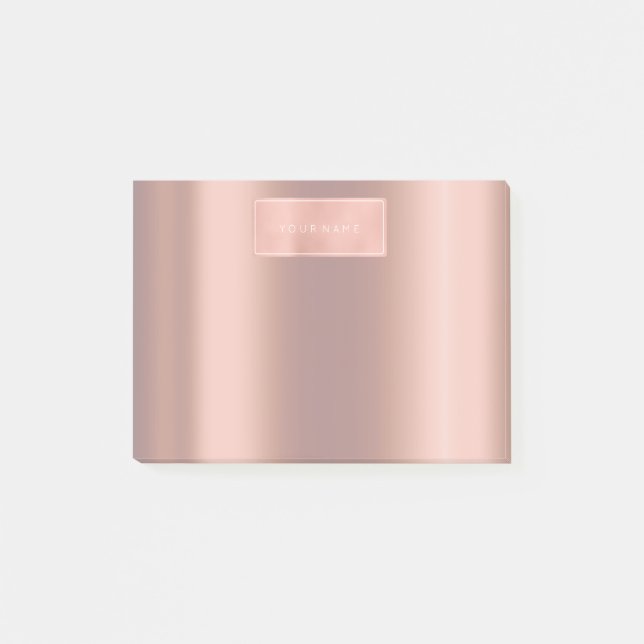 Rosa Rose Gold Powder Metallic Lux Post-it Klebezettel (Vorderseite)