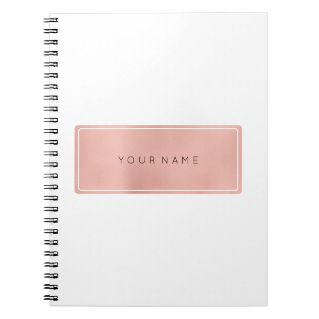 Rosa Rose Gold Powder Metallic Notizblock (Vorderseite)