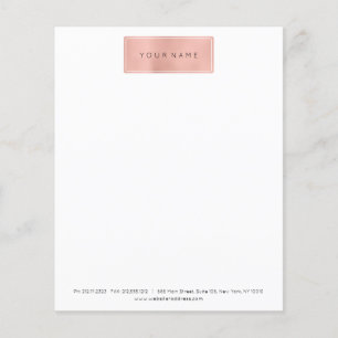 Rosa Rose Gold Powder Metallic Stylist Letter Head Flyer