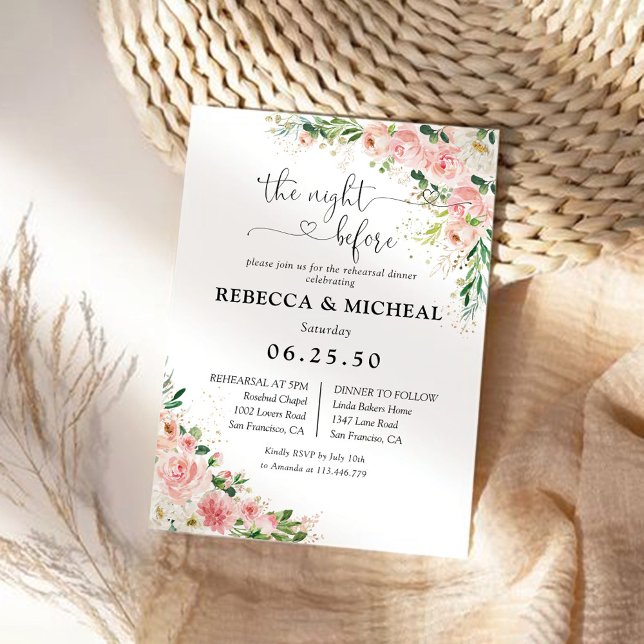 Rosa Rose Gold Probe Abendessen Einladung (Von Creator hochgeladen)