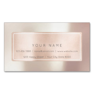 Rosa Rose Gold Pulver Metalle Blush Rechteckiger N Magnetische Visitenkarte