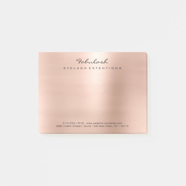 Rosa Rose Gold Pulver Minimal Post-it Klebezettel (Vorderseite)