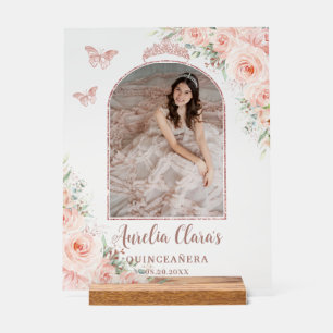 Rosa Rose Gold Quinceñera Sweet 16 Foto Acrylschild