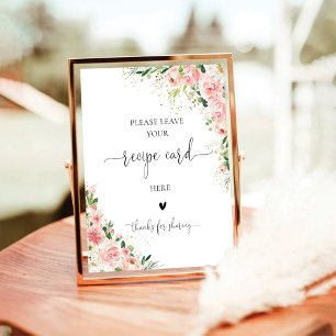 Rosa Rose Gold Rezept Karte Schild