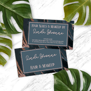 Rosa Rose Gold Schwarz Graue Marmorplatte Kunstmus Visitenkarte