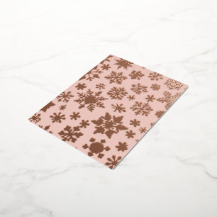 Rosa Rose Gold Snowflake Weihnachtsfeier Postkarte