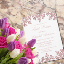 Rosa Rose Gold Snowflake Winter Sweet 16