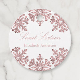 Rosa Rose Gold Snowflake Winter Sweet 16 Geschenkanhänger