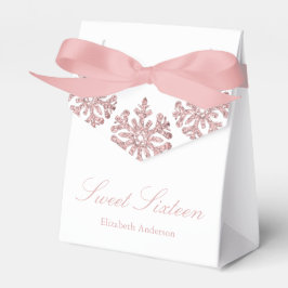 Rosa Rose Gold Snowflake Winter Sweet 16 Geschenkschachtel