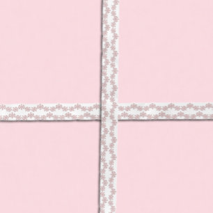 Rosa Rose Gold Snowflake Winter Sweet 16 Satinband