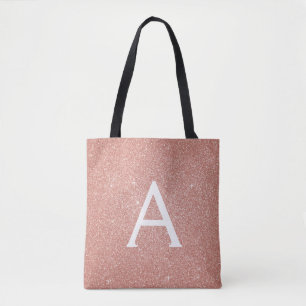 Rosa Rose Gold Sparkle Elegantes Monogramm Buchbeu