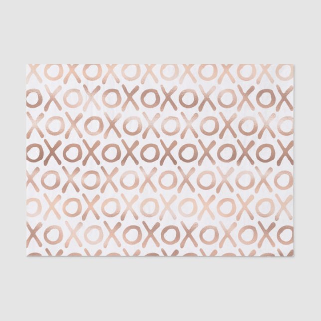 Rosa Rose Gold XOXO Seidenpapier (Vorderseite)