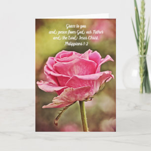 Rosa Rose Grace Scripte Note Card Philippians Karte