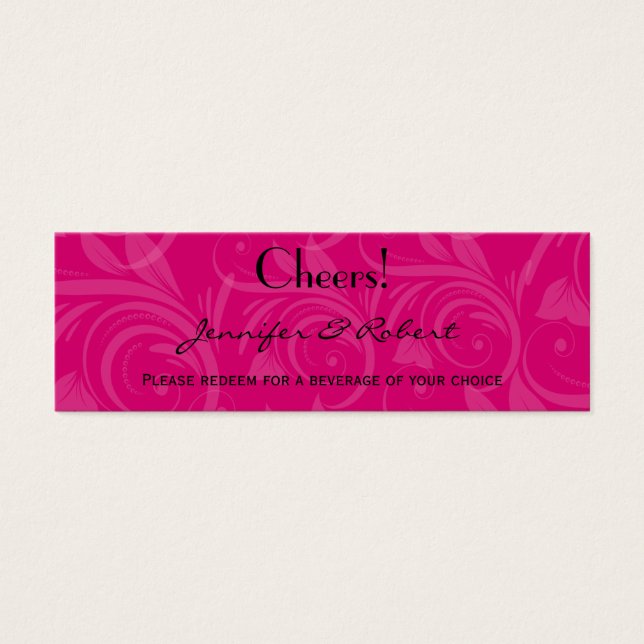Rosa-Rose-Grafik für Hochzeitsticket (Vorderseite)
