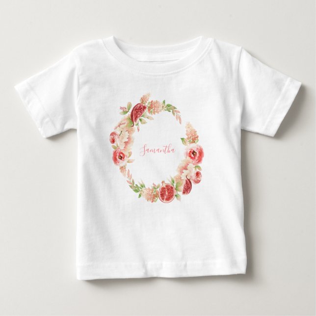 Rosa Rose Grüne Girl Baby T-shirt (Vorderseite)