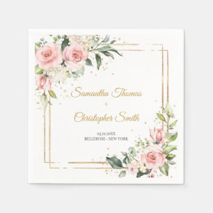 Rosa Rose Grüne Hochzeit in Rosa Serviette
