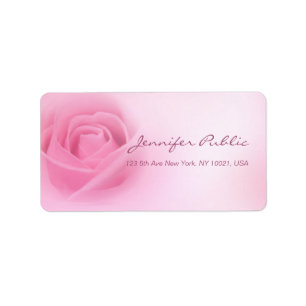 Rosa Rose Handgeschriebenes Skript Elegante Vorlag Adressaufkleber