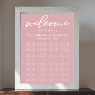 Rosa Rose Hochzeit 16 Tafelübersicht Poster