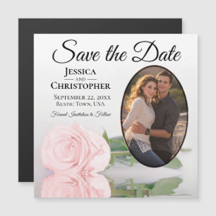 Rosa Rose Hochzeit Rosa Rosa Sticken speichern Fot Magnetkarte