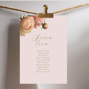 Rosa   Rose Hochzeit Tischnummer Sitzplatz