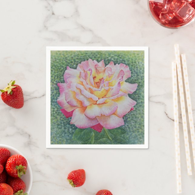 Rosa Rose im Frühling Serviette (Beispiel)