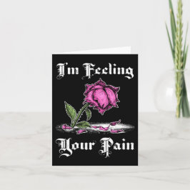 Rosa Rose im verzweifelten weißen Text Karte