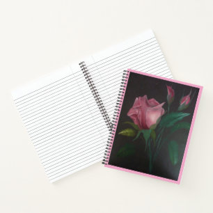 Rosa Rose in Rosenknospe SpiralNotebook Notizbuch