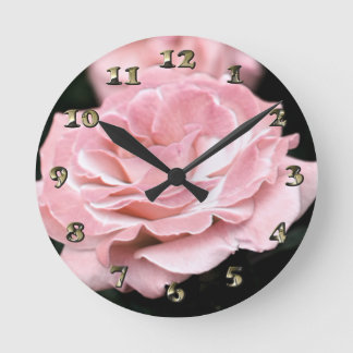 Rosa Rose in Vollblut Runde Wanduhr