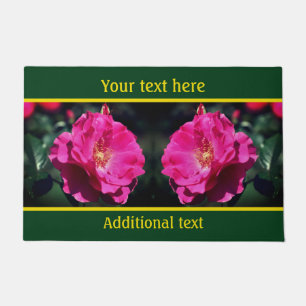Rosa Rose in voller Blüte Personalisiert Nah Fußmatte