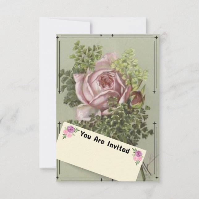 Rosa Rose Karte (Vorderseite)