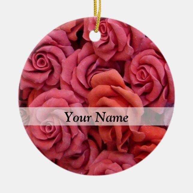 Rosa Rose Keramikornament (Vorne)