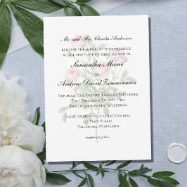 Rosa Rose Klassische formale Hochzeit Einladung