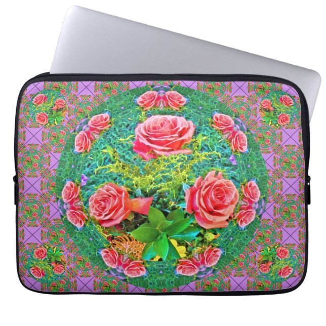 Rosa Rose Laptopschutzhülle (Vorderseite)