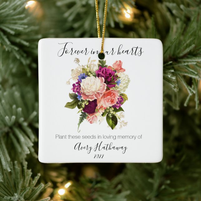 Rosa Rose Lila Orchid Beerdigung Keramikornament (Baum)