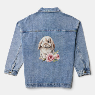 Rosa Rose Love Eared Bunny Rabbit Jeansjacke