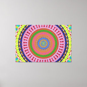 Rosa Rose Mandala Kunstgewerbe Leinwand