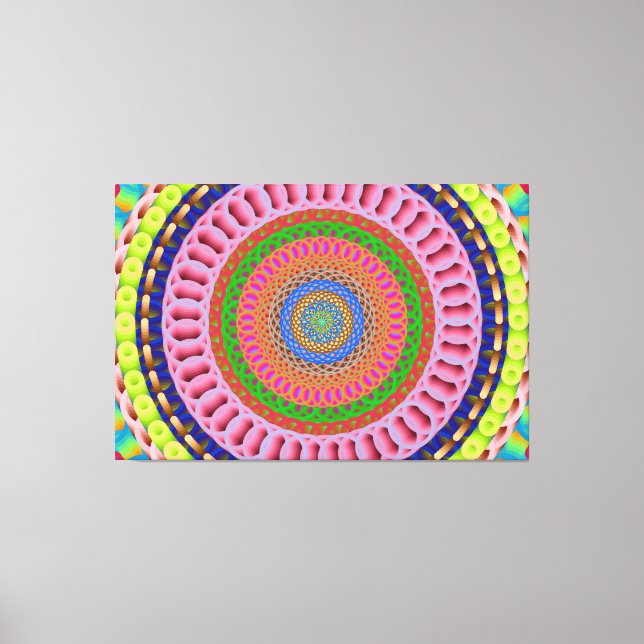 Rosa Rose Mandala Kunstgewerbe Leinwand (Vorderseite)