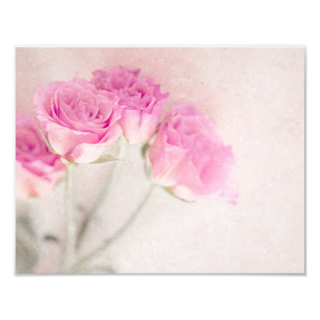 Rosa Rose Marmorstein Hintergrund Collage Rose Fotodruck (Vorne)