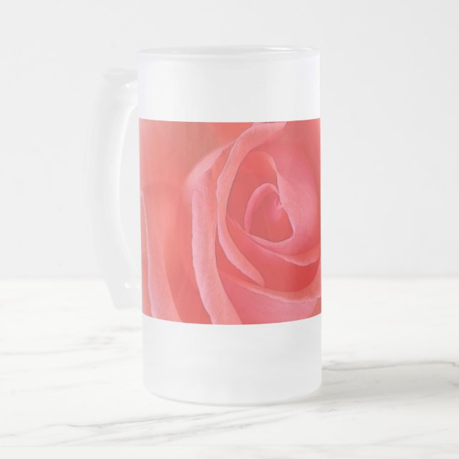 Rosa Rose Mattglas Bierglas (Vorderseite Links)