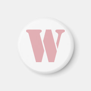 Rosa Rose Minimalistischer Monogramm Magnet