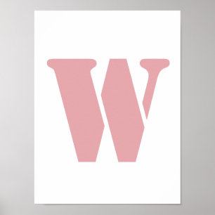 Rosa Rose Minimalistischer Monogramm Poster